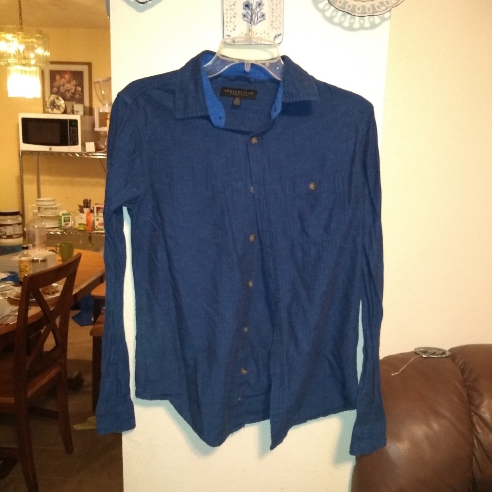 Blue button down